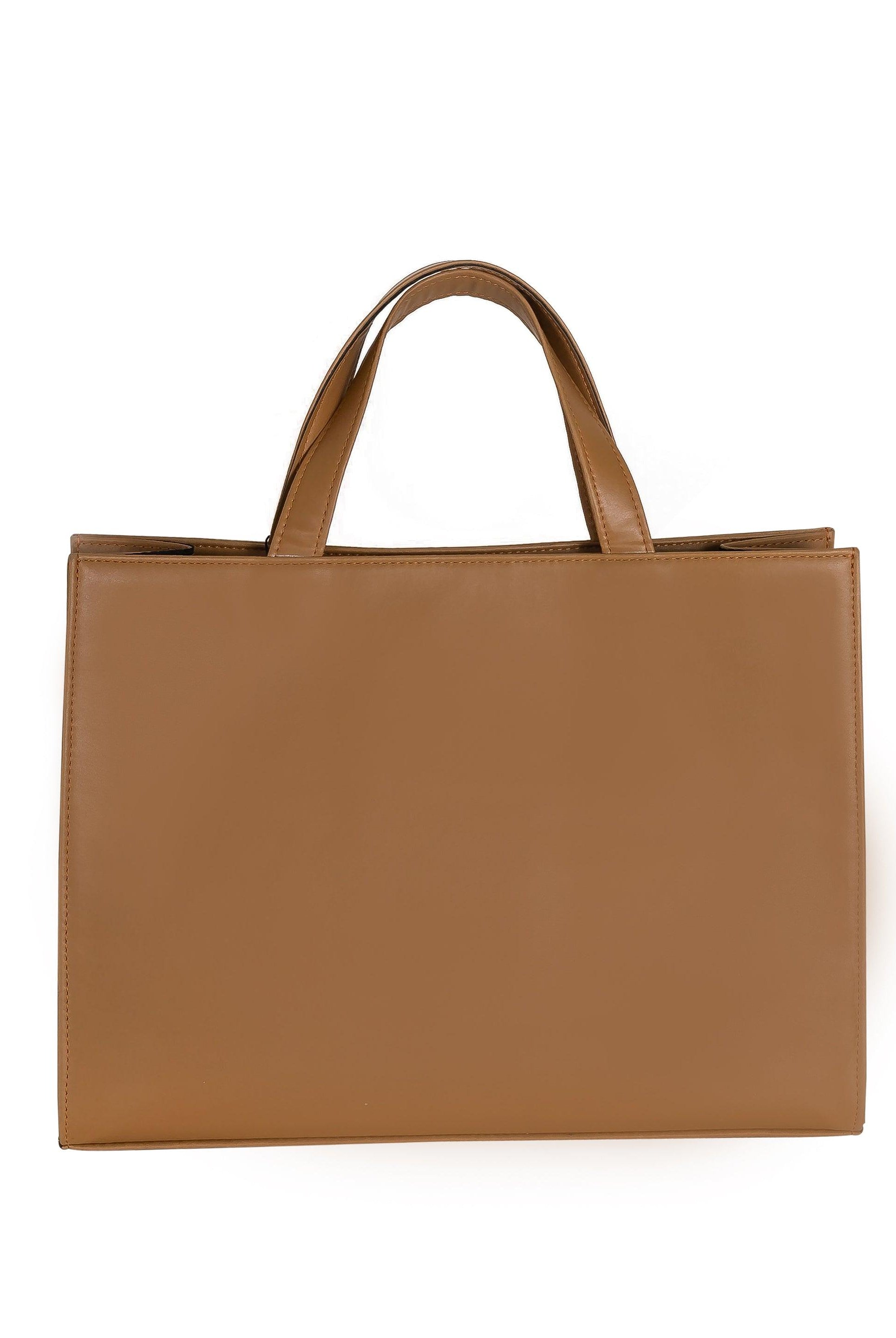 Vegan Leather HandBag (Caramel)