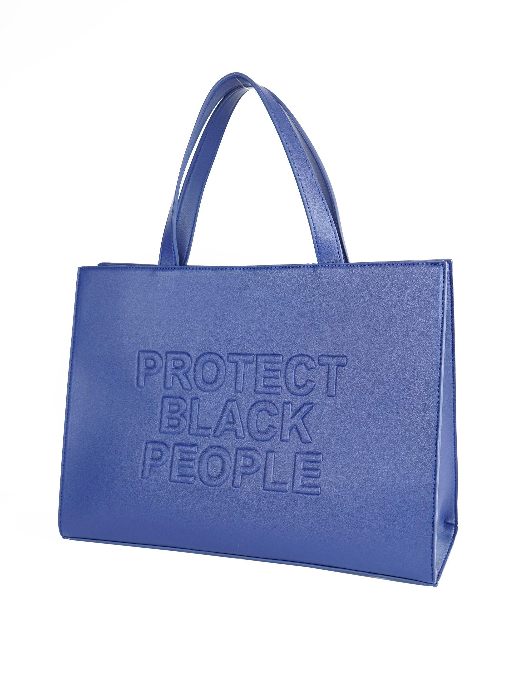 cobalt vegan leather handbag