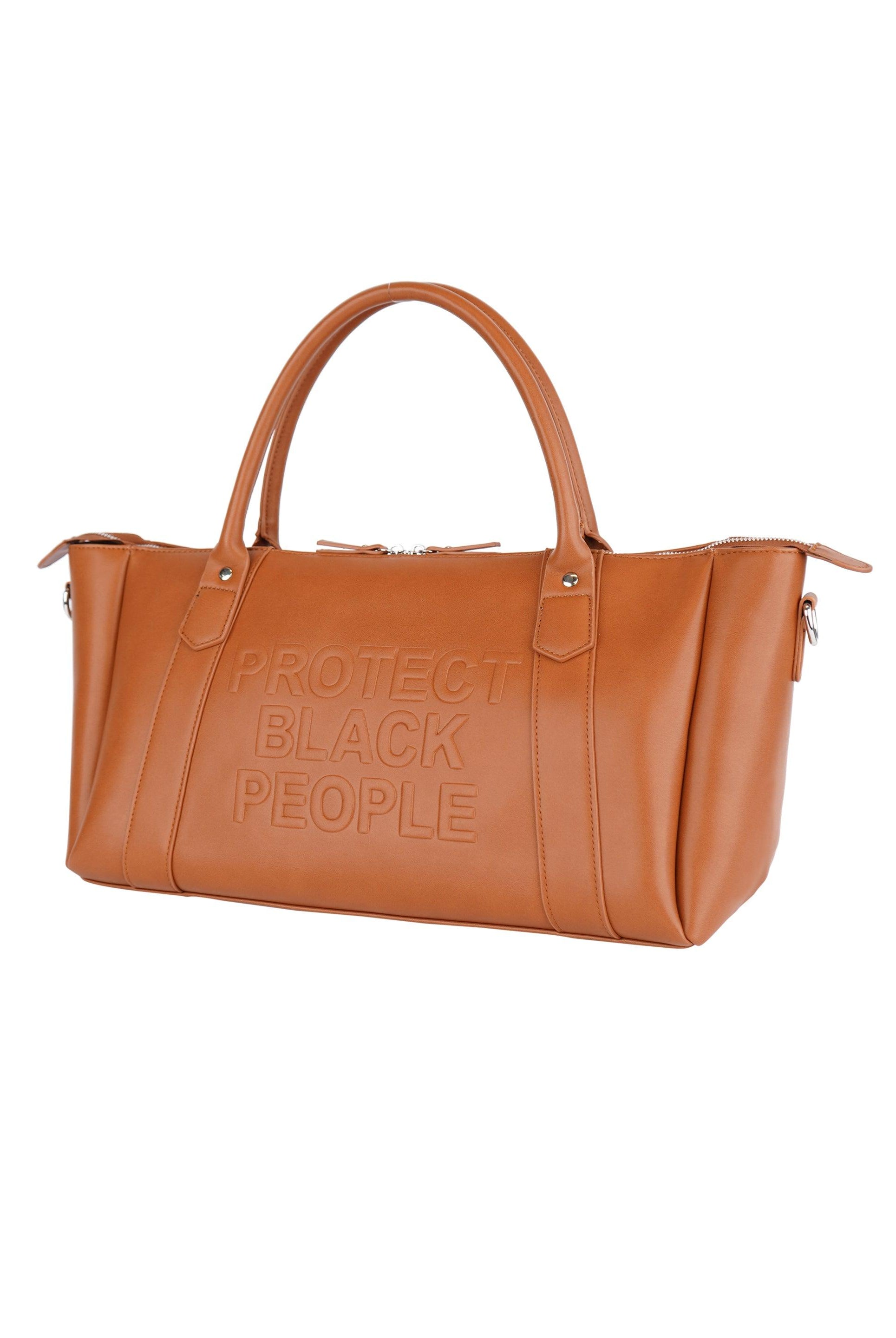 BROWN LEATHER DUFFLE BAG