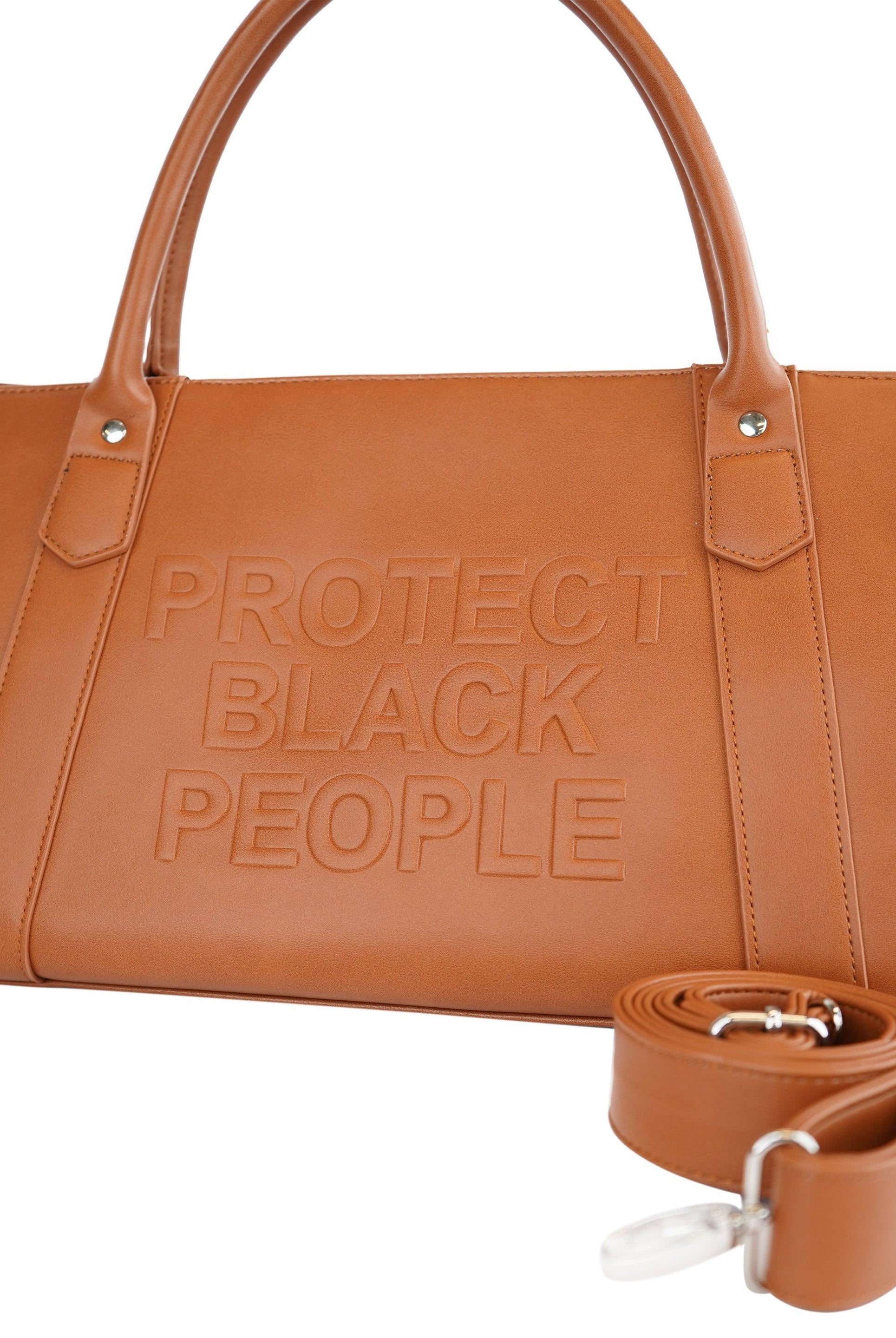 VEGAN LEATHER DUFFLE BAG (BROWN)
