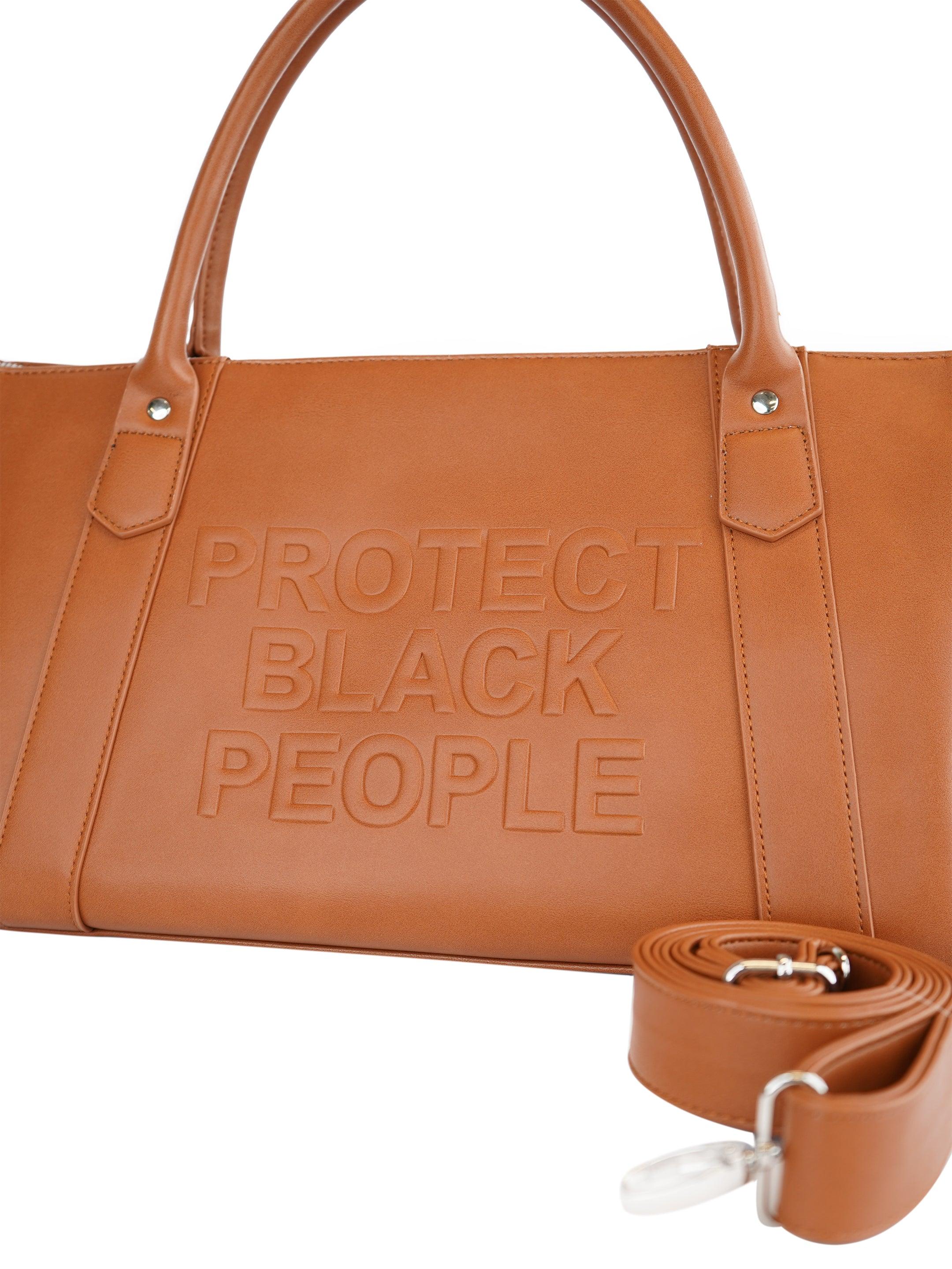 VEGAN LEATHER DUFFLE BAG (BROWN)