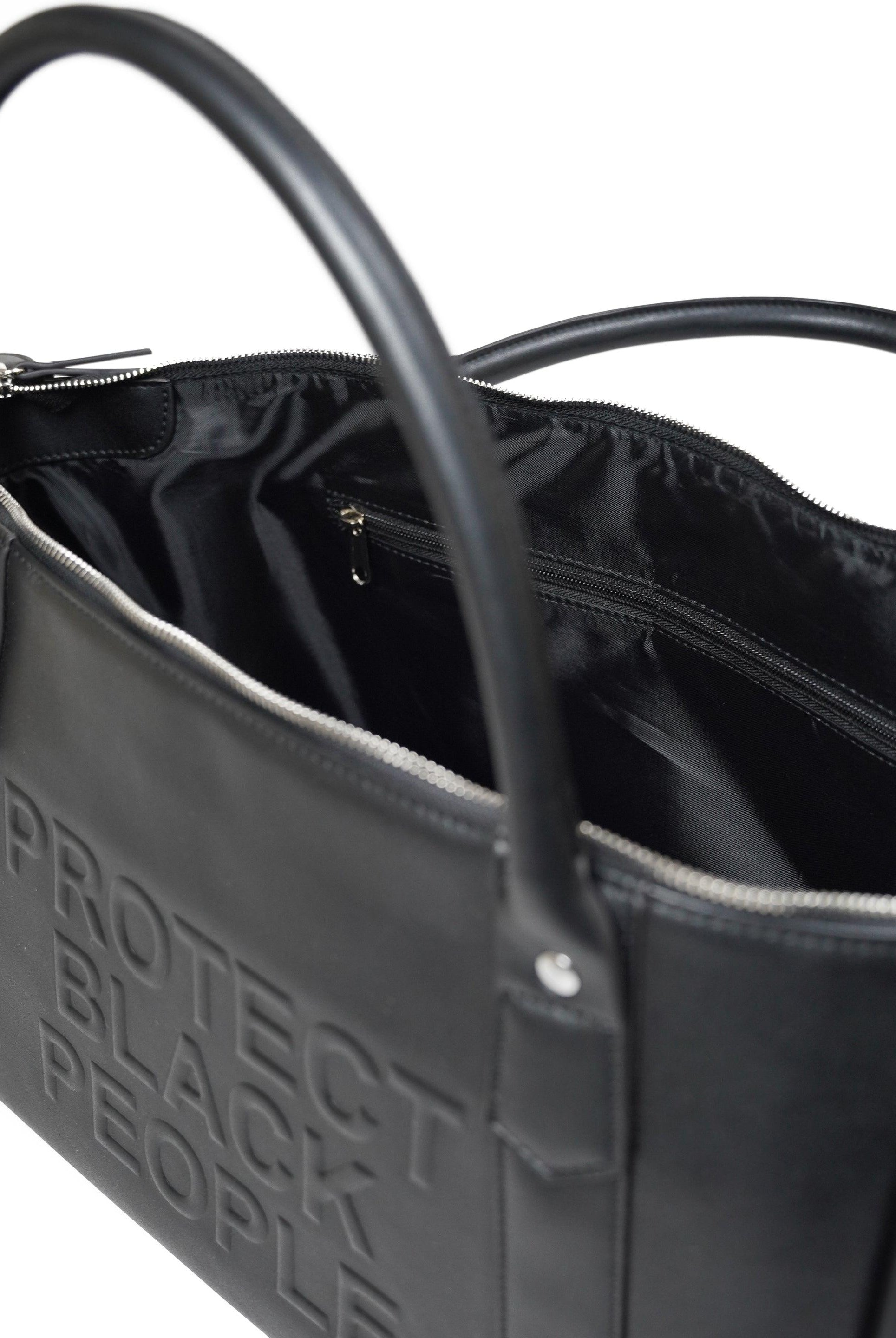 PBP VEGAN LEATHER DUFFLE BAG BLACK