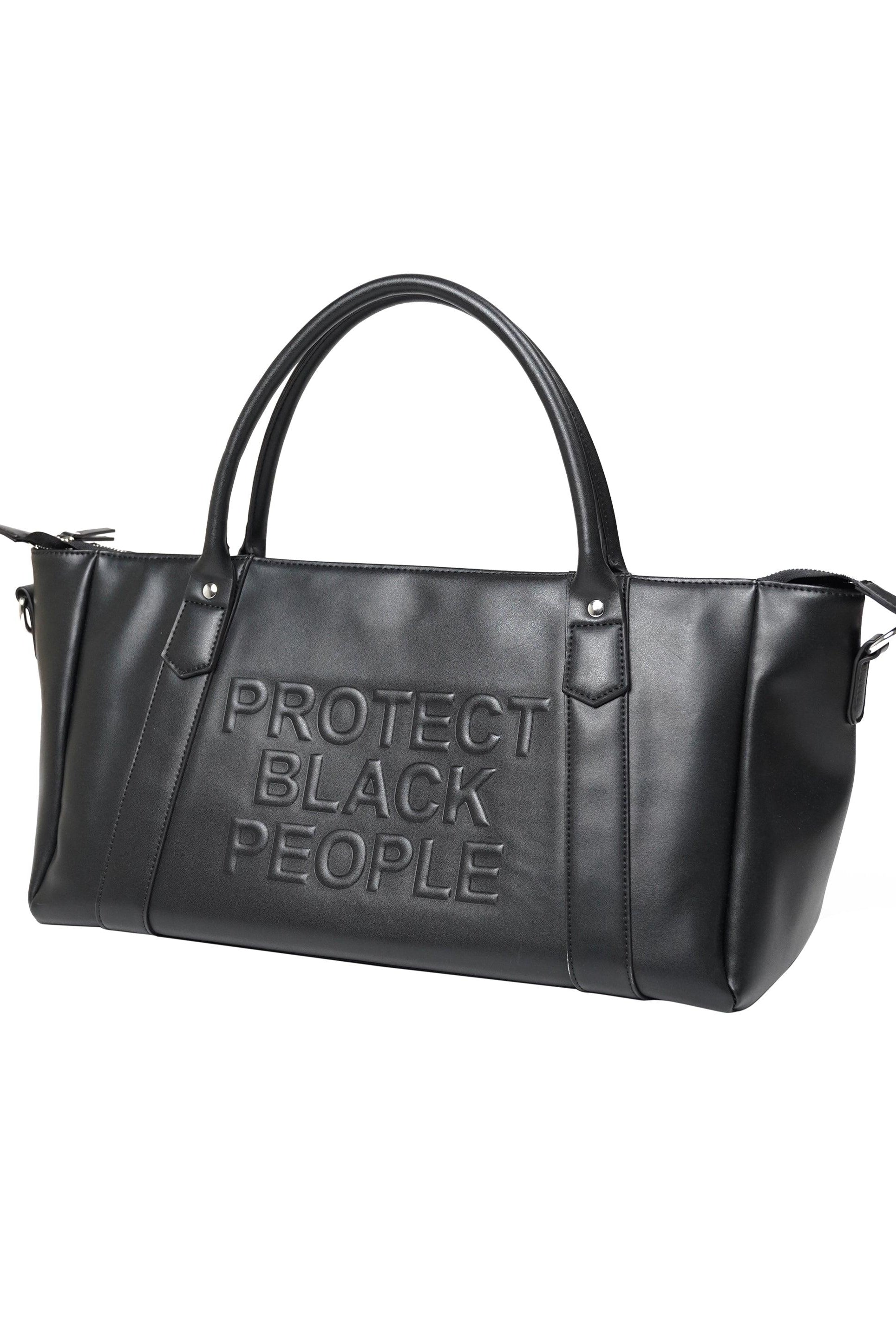 VEGAN LEATHER DUFFLE BAG (BLACK)