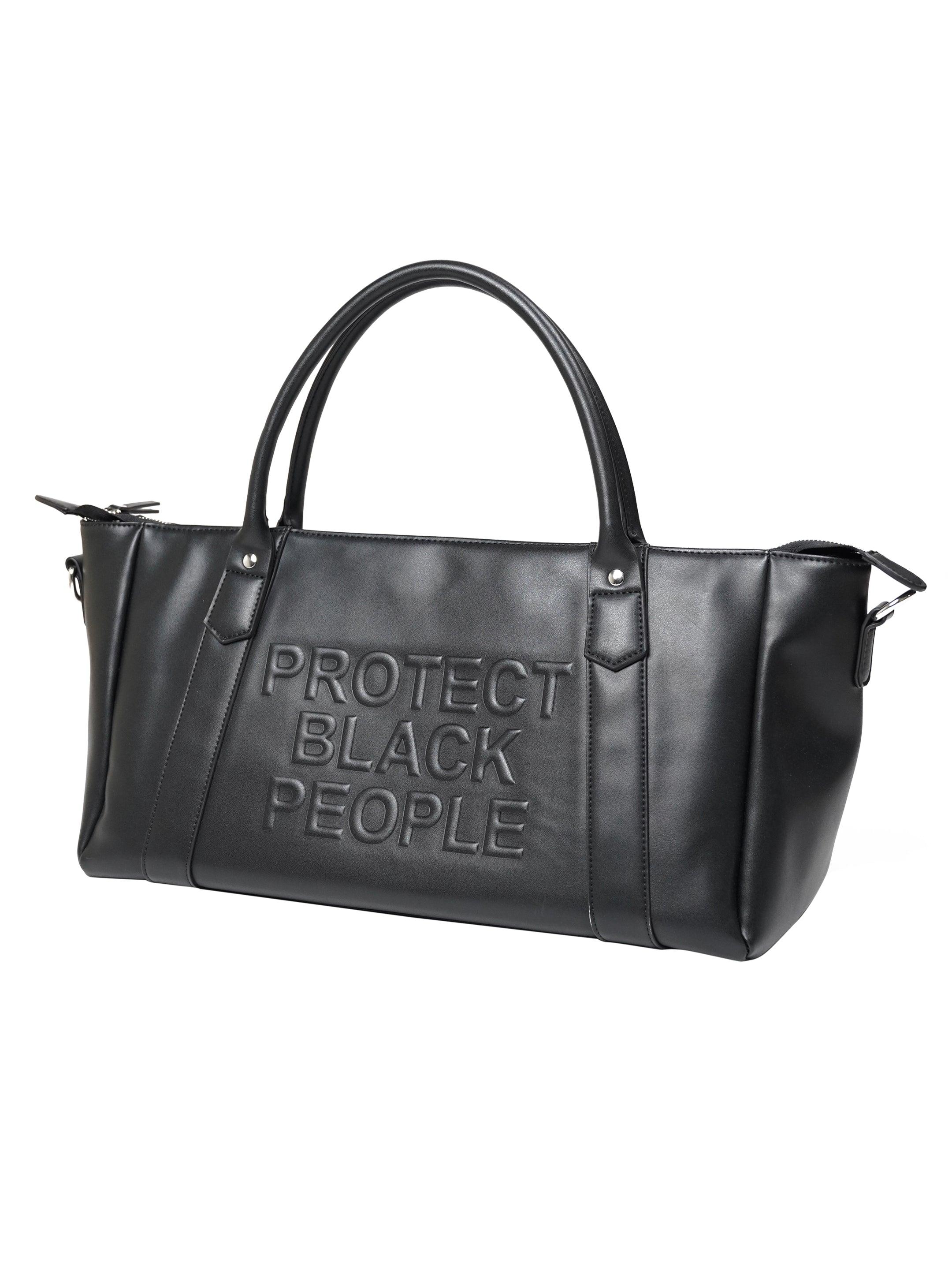 VEGAN LEATHER DUFFLE BAG (BLACK)