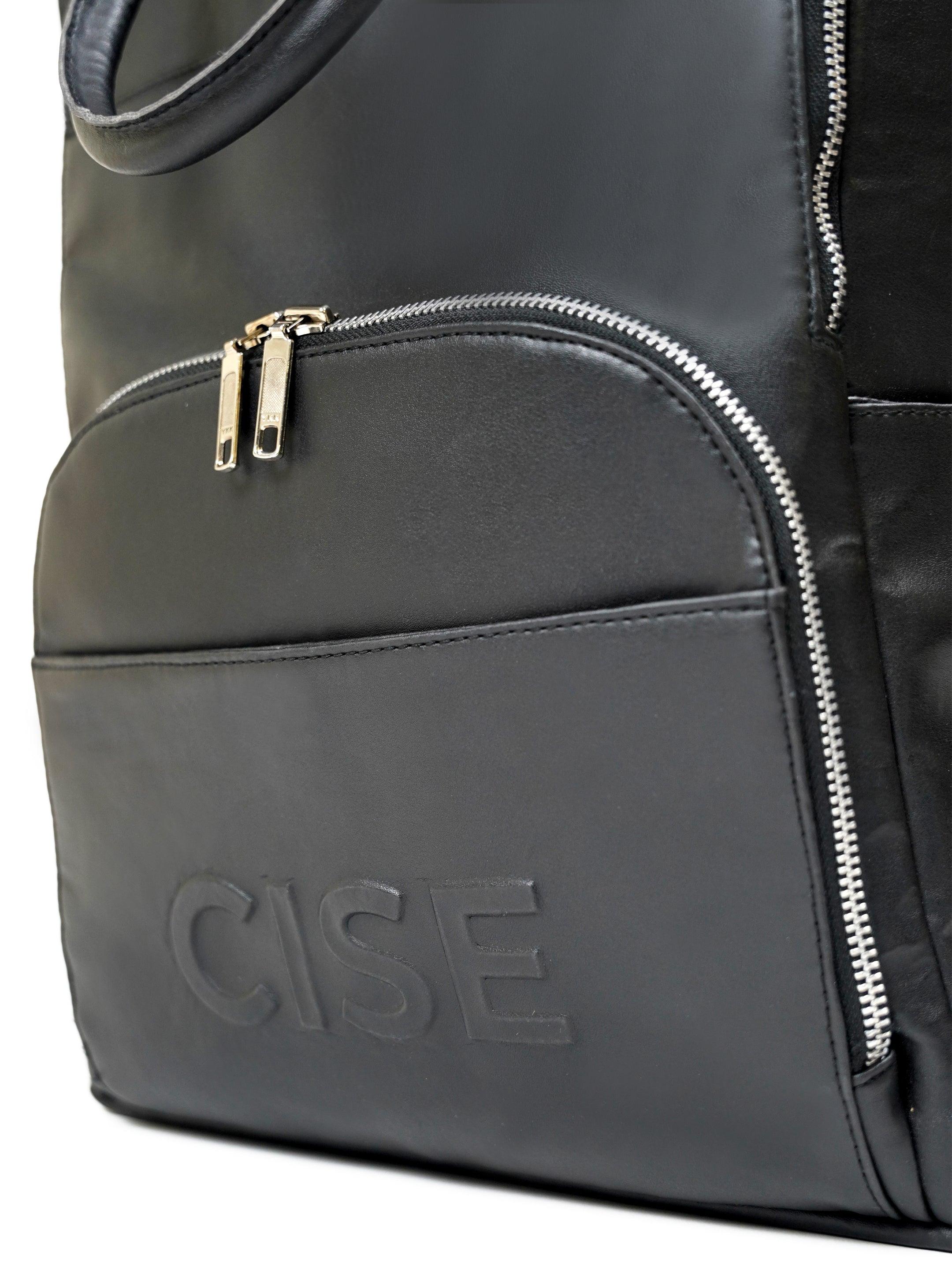 Vegan Black Leather Backpack