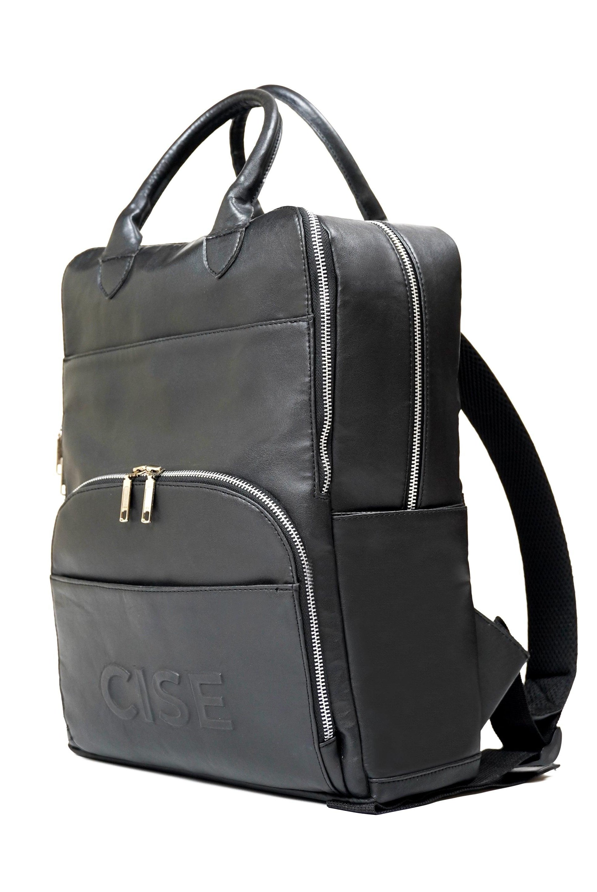 CISE - VEGAN LEATHER BACKPACK (BLACK)