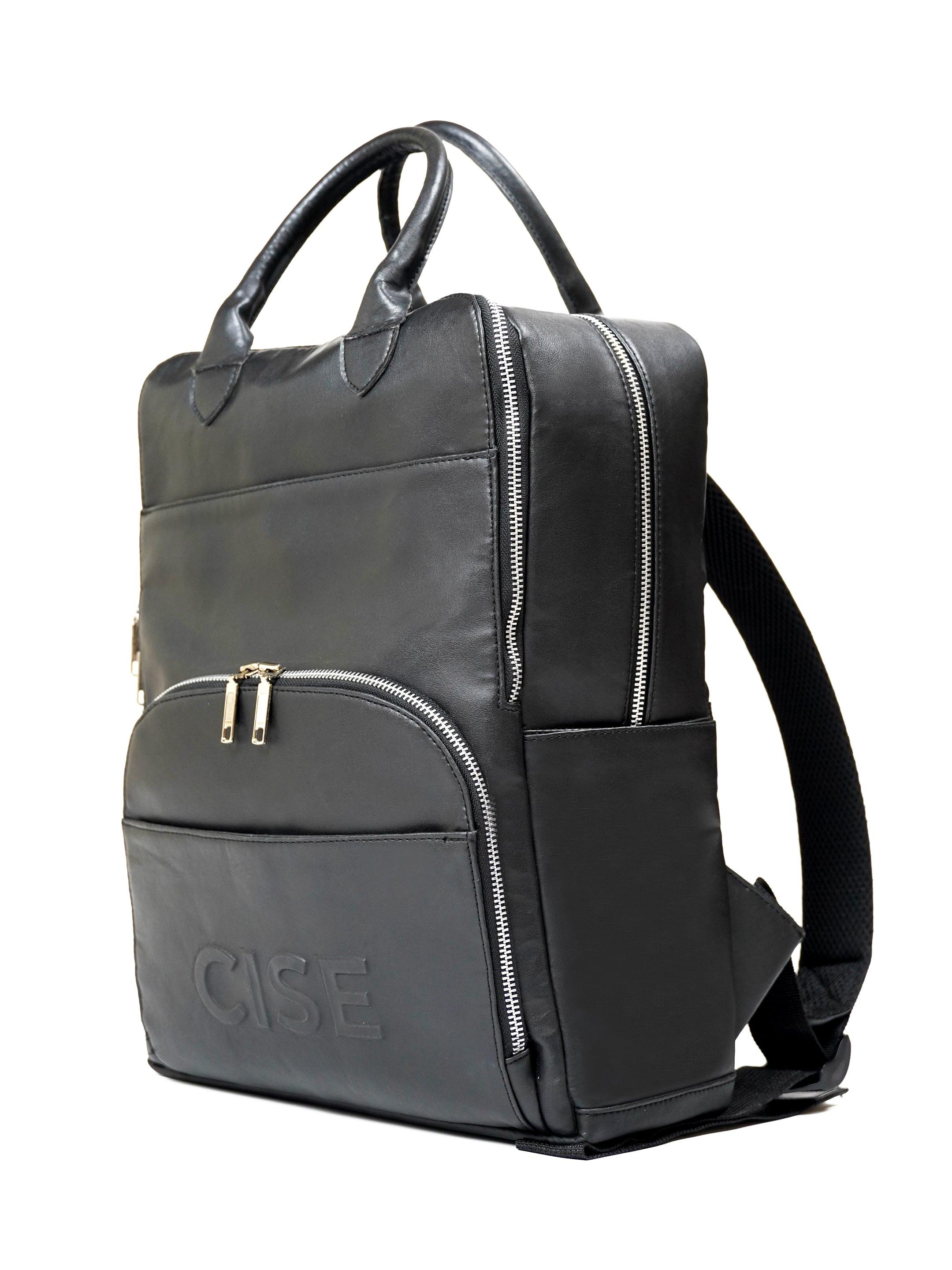 CISE - VEGAN LEATHER BACKPACK (BLACK)