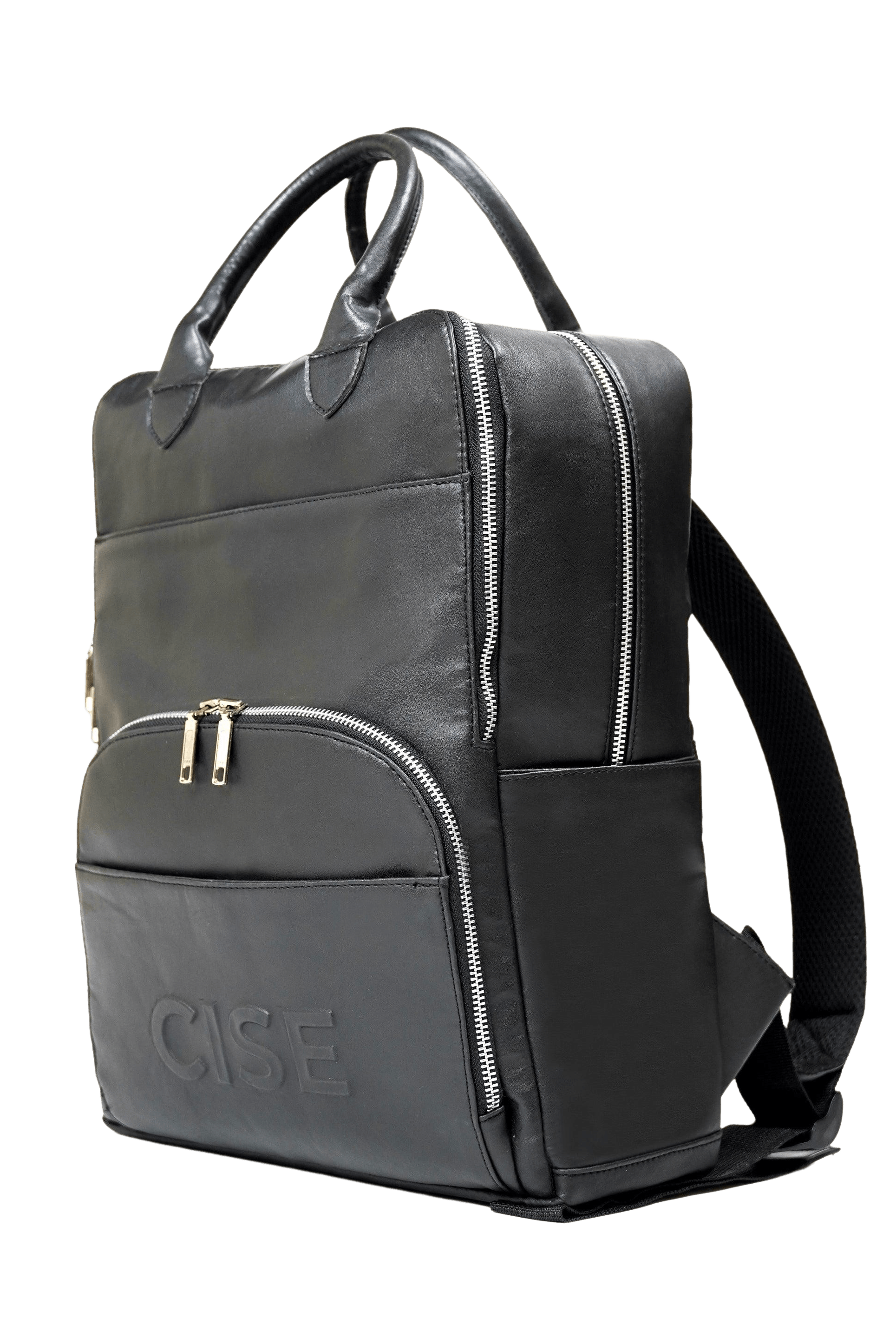 CISE - VEGAN LEATHER BACKPACK (BLACK)