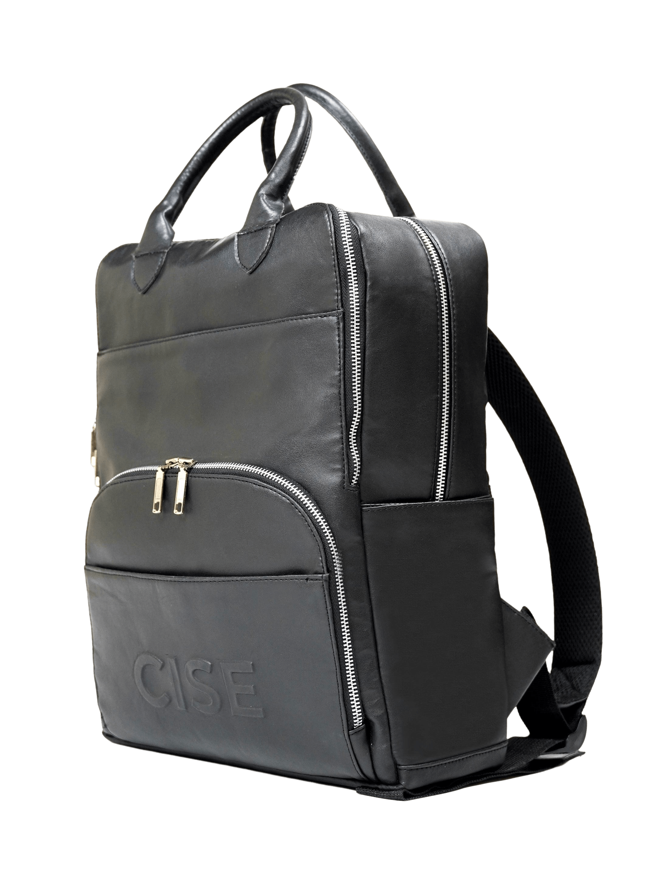 CISE - VEGAN LEATHER BACKPACK (BLACK)