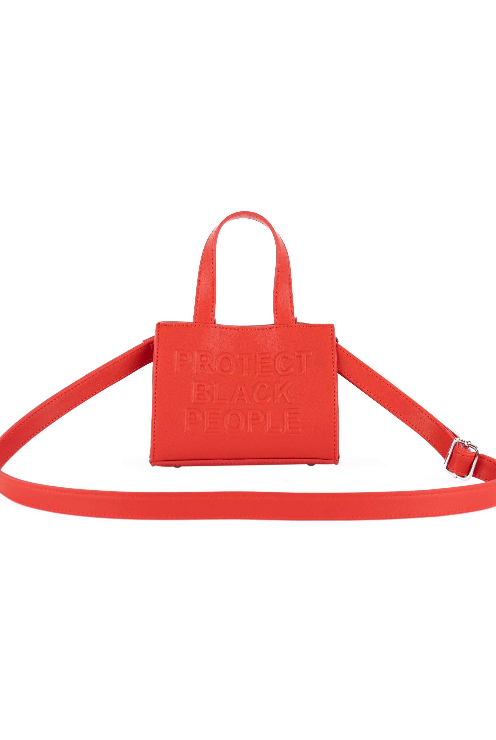 RED VEGAN LEATHER MINI BAG 