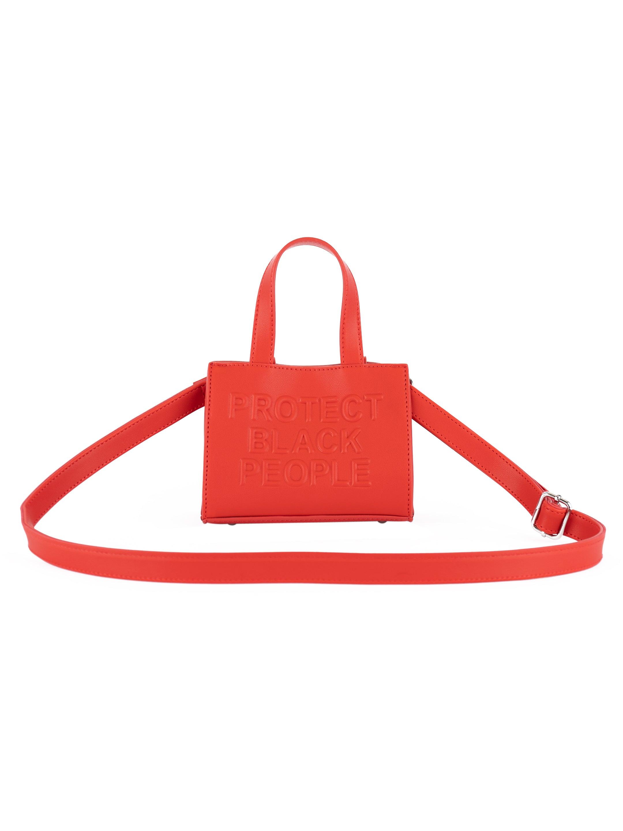 RED VEGAN LEATHER MINI BAG