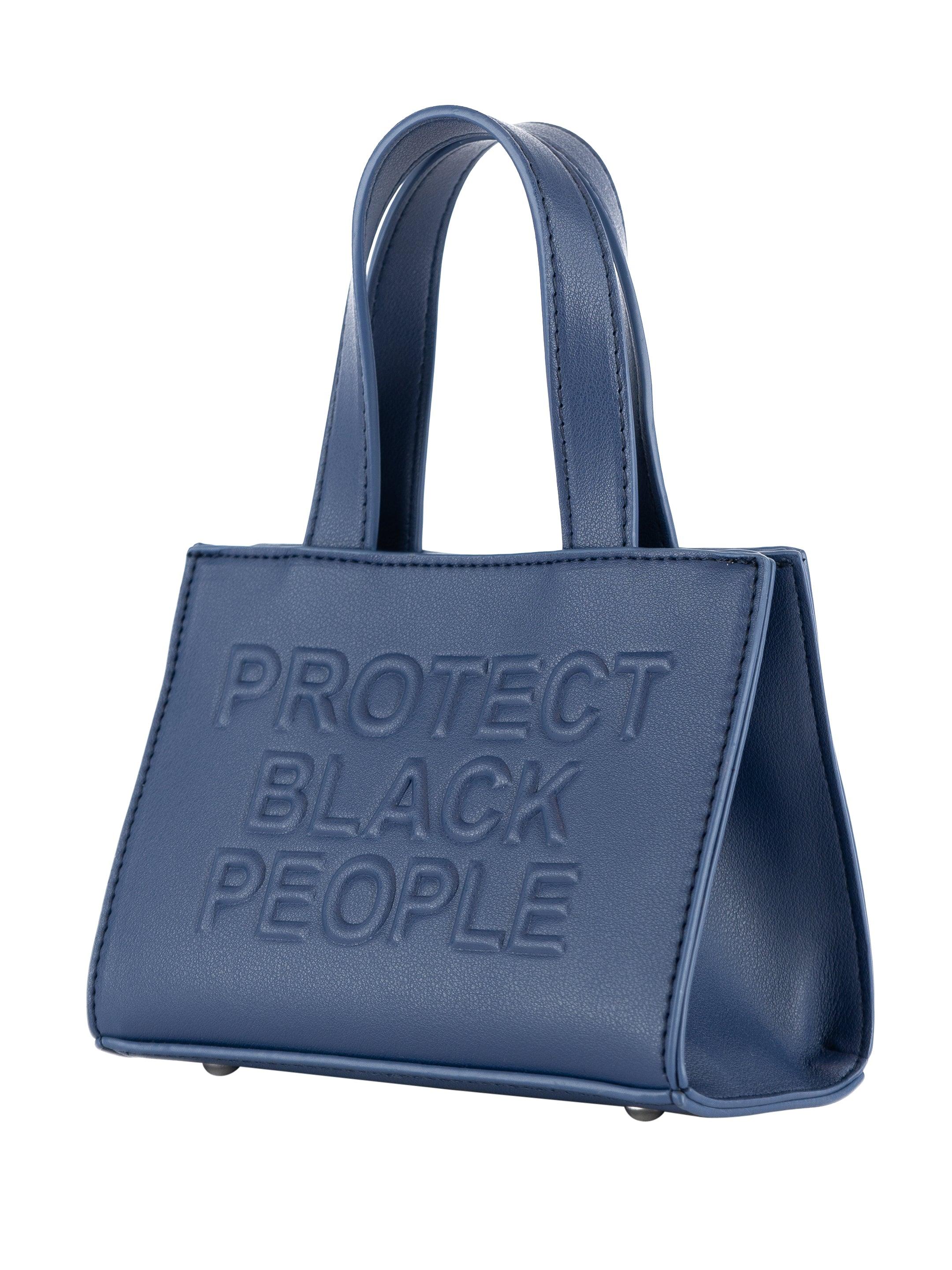 VEGAN LEATHER MINI BAG (NAVY)