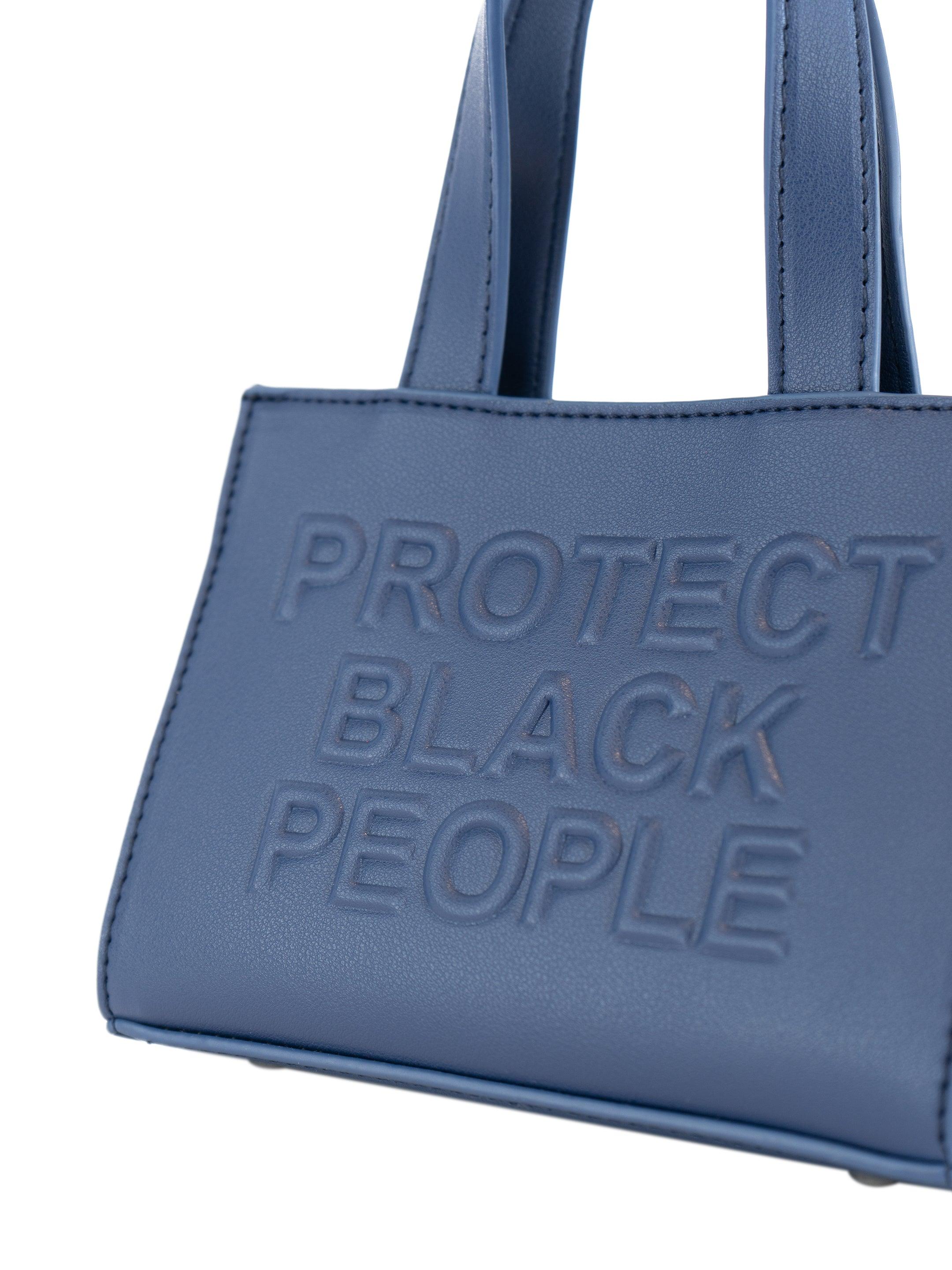 NAVY VEGAN LEATHER MINI BAG