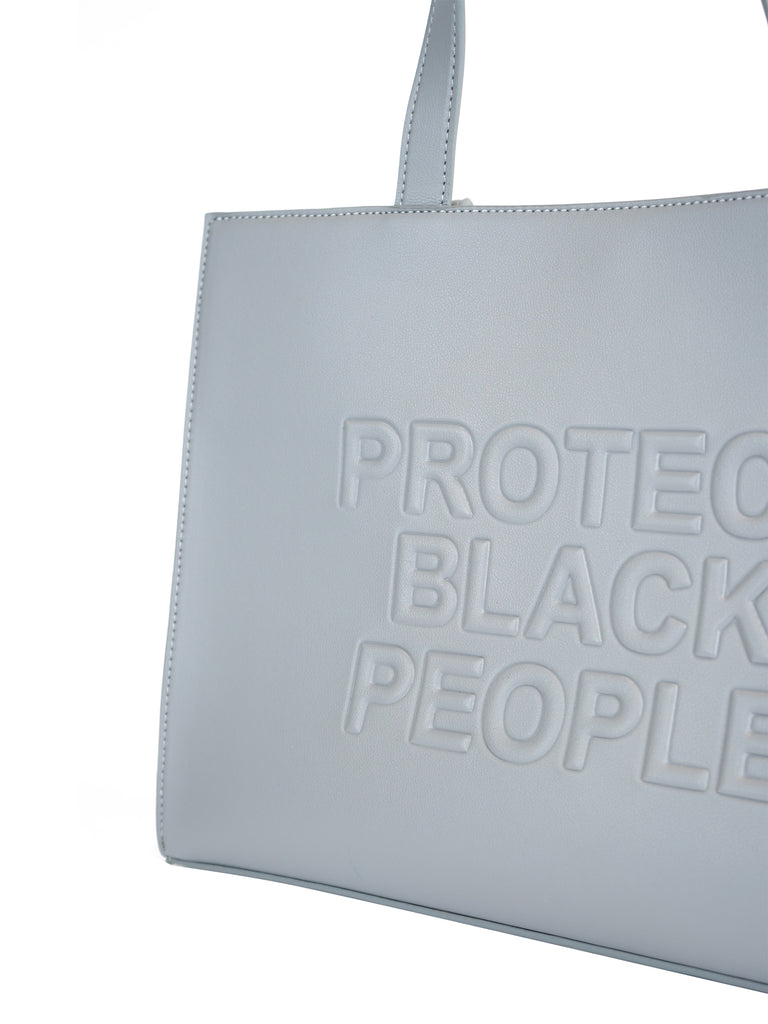 Protect Black People Grey Handbag 