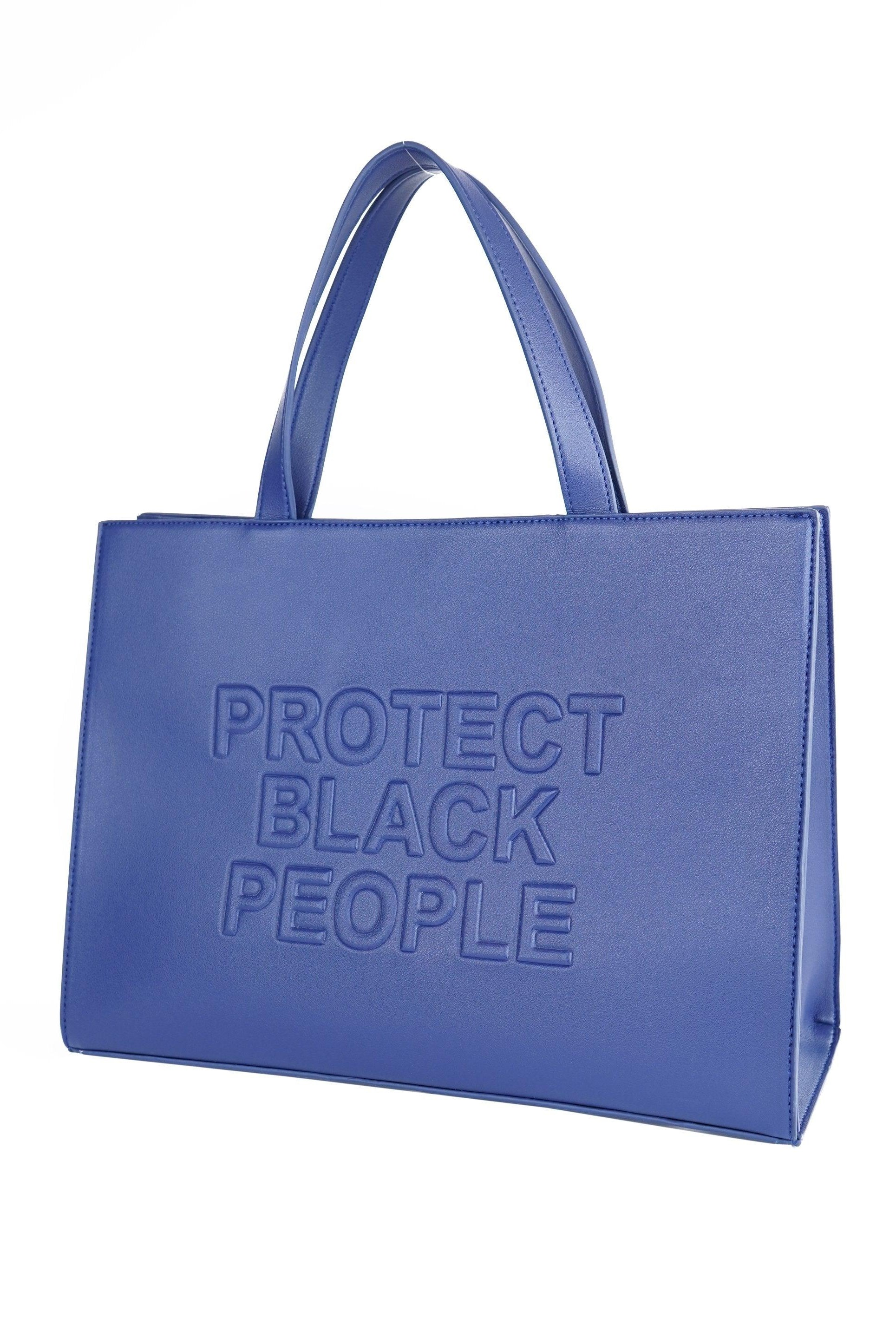 cobalt vegan leather handbag