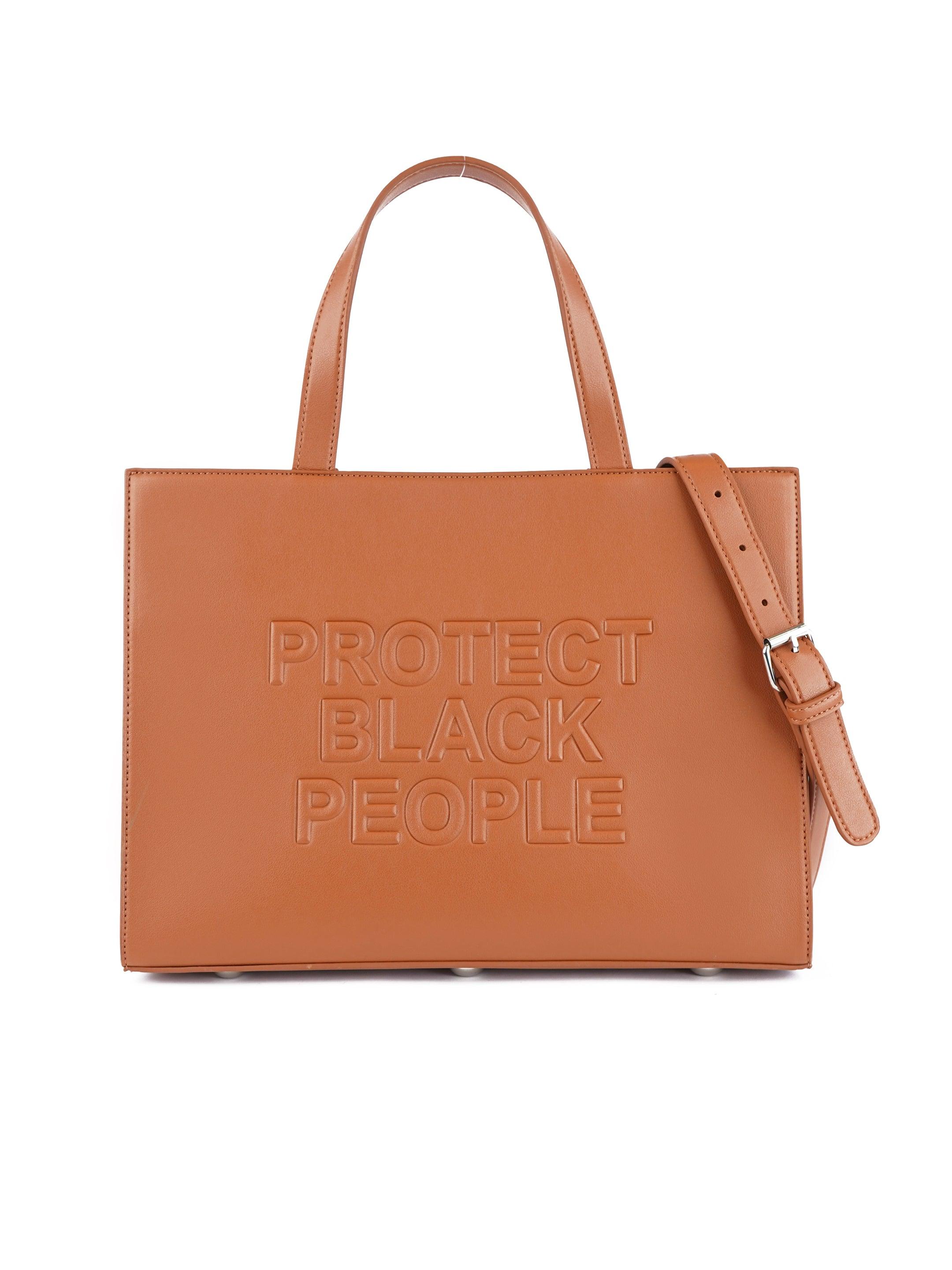 VEGAN LEATHER COGNAC BAG