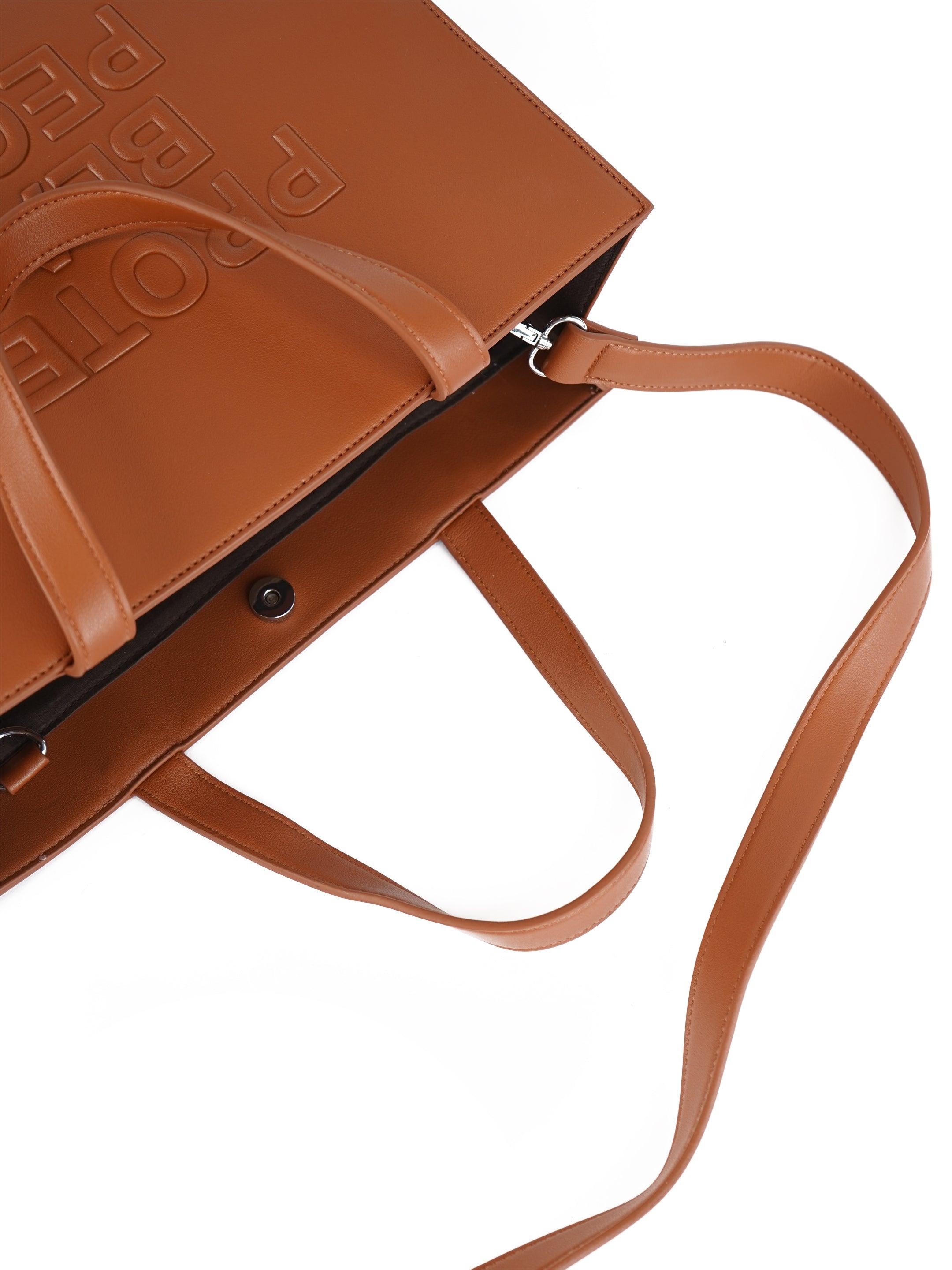 Protect Black People Cognac Leather Handbag