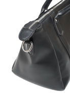 leather duffel bag black